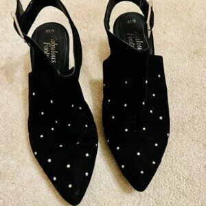 Black Shoe with Silver Studs